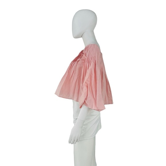 Hyacinth House NEW Light Pink Off the Shoulder Portia Pleated Blouse Size XXS - Picture 5 of 9
